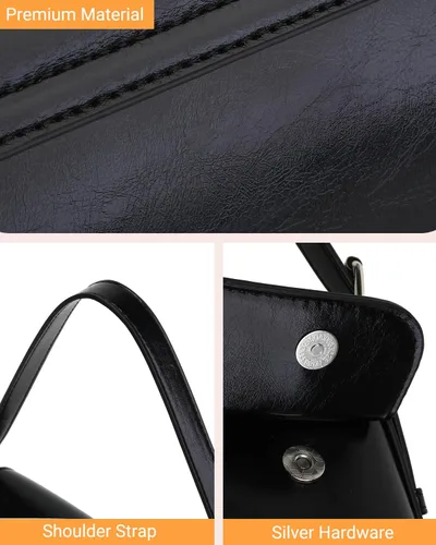 Vista 7 de Herald Pequeño bolso de hombro para mujer, bonito bolso de mano de moda con correa ajustable