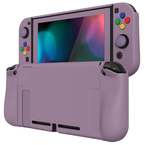 Vista 7 de PlayVital AlterGrips Ergonomic Grips Cover for Nintendo Switch, [2 Design] Interchangeable Comfort Dockable Protective Case with Screen Protector &