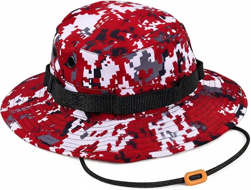 Vista 16 de Sombrero táctico Boonie Militar Sombrero Sombrero Camo Digital o Sólido Ala Ancha Sol Pesca Bush Booney Caza Headwear ACU Digital Camo
