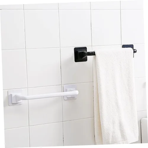 Vista 2 de Uonlytech Toallero negro multiusos para colgar en la pared, estantes para colgar toallas de mano, estante para toallas de dormitorio universitario