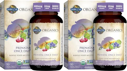 Vista 10 de Garden of Life Organics Vitamina prenatal: Ácido fólico para energía y desarrollo fetal saludable, hierro sin estreñimiento, vitamina C, B6, B12, D3