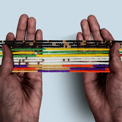 Vista 6 de 4 cuentas de cintura africana hechas a mano de 50 pulgadas para mujer, no elásticas (corbata)