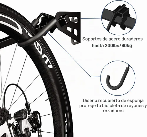 Vista 5 de FLEXIMOUNTS - Soporte de pared para 4 bicicletas, resistente, para hogar y garaje, capacidad hasta de 200 lb