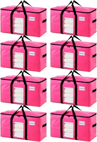 Vista 55 de TAILI - Bolsas de mudanza extra grandes, paquete de 10 bolsas negras resistentes para almacenamiento con ventana visible, asas envolventes