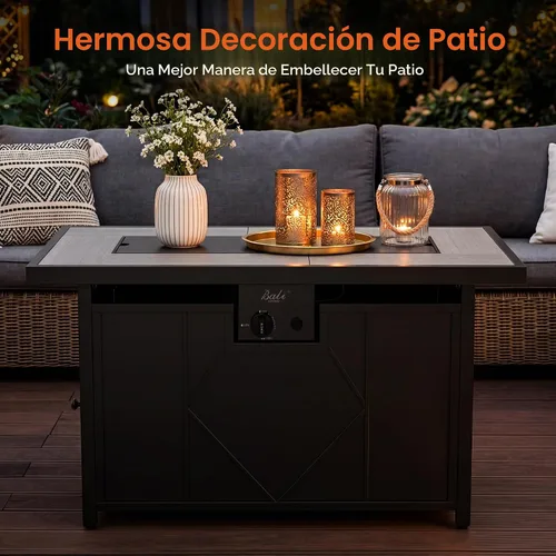 Vista 5 de 42 inch Propane Fire Pit Patio Outdoor Fire Pit Table Large Rectangular