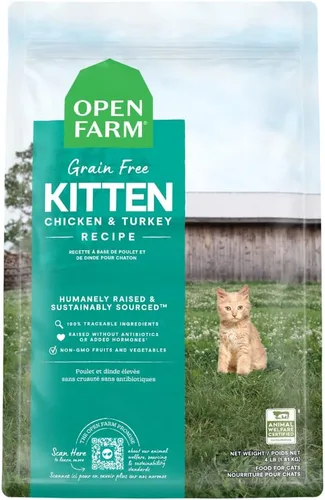 Vista 12 de Open Farm, Alimento seco para gatos sin granos, croquetas altas