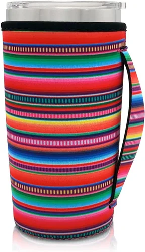 Vista 40 de Fundas Aislantes de Neopreno Portavasos con Asa para Vasos Tumbler de 20oz, Funda Reutilizable para Café Helado Para Tazas de Café de 30oz - 32oz