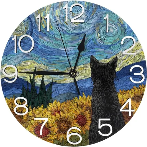 Vista 22 de Reloj de pared redondo de 250 años de aniversario, silencioso, sin tictac, funciona con pilas, retro con bandera de Estados Unidos, relojes