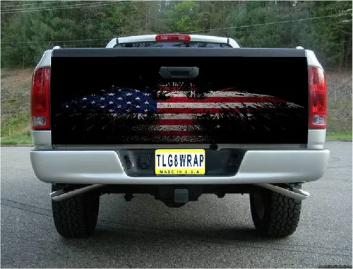 Vista 5 de GRAPHIX EXPRESS Calcomanía para puerta trasera de camioneta (T30 American Flag Eagle), calcomanías para puerta trasera para camionetas, calcomanías