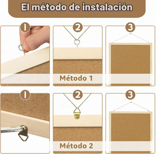 Vista 4 de 2 piezas tableros de corcho, tablero de anuncios de 17.7''x13.3'', tableros de corcho con marco negro para pared, tablero de corcho pequeño