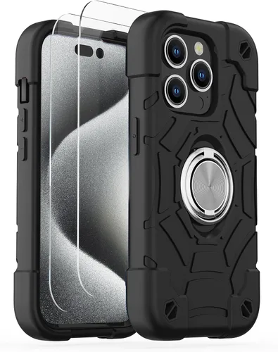 Vista 16 de KCJ Funda para iPhone SE 2022/2020, iPhone 8/7/6/6S, con [2×Protectores de Pantalla][Soporte de Anillo] Silicona Suave+PC Duro Protección Completa