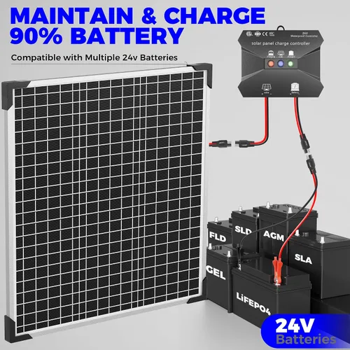 Vista 7 de Voltset Kit de cargador de batería de panel solar de 50W 24V