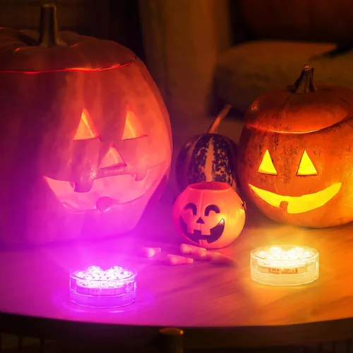 Vista 8 de Luces de calabaza para interior, 16 colores que cambian de Jack O Lantern, luces de linterna de JackoLantern a batería para calabazas al aire libre