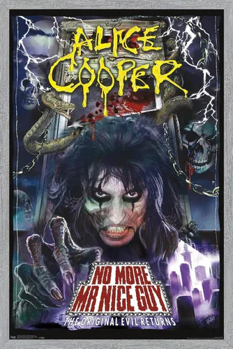 Vista 15 de Trends International Alice Cooper - Póster de pared No More Mr. Nice Guy, 14.725 x 22.375 pulgadas, versión enmarcada de madera de granero Versión