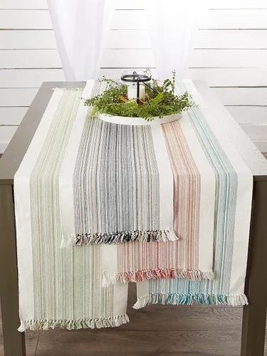 Vista 4 de DII Everyday Collection - Mantel de mesa con flecos, camino de mesa, 14 x 72 pulgadas, color negro