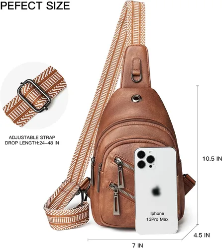 Vista 3 de Bolso bandolera de 7L para mujeres y hombres, bolsas de pecho cruzadas, mochila pequeña, riñonera, bolsa de viaje para el hombro