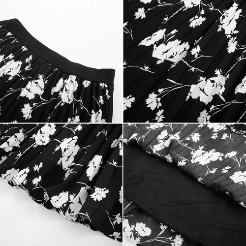 Vista 116 de GRACE KARIN - Falda plisada de gasa para mujer, con cintura alta y elástica, vuelo, corte acampanado y longitud por debajo de la rodilla