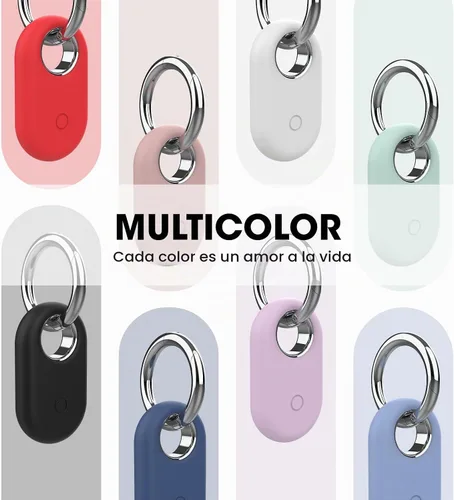 Vista 5 de Smarttag2 Soporte Compatible con Samsung Galaxy SmartTag2, Funda de Silicona Suave Protección Integral Contra Rayones y Caídas, con Llavero Adecuado