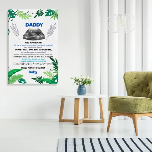 Vista 4 de Marco de fotos personalizado para el primer día del padre, foto de ultrasonido personalizado, póster de bebé, decoración de pared para papá por