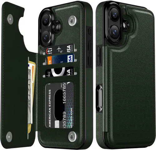 Vista 338 de LETO para iPhone 15 Pro Funda tipo cartera - Tapa tipo folio con patada - Diseños de moda - Tarjetero - Funda protectora para mujeres y niñas - 6.1