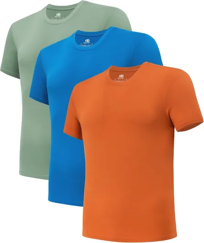 Vista 15 de DAVID ARCHY Paquete de 3/5 camisetas de cuello redondo transpirables