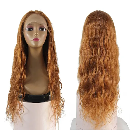 Vista 7 de Pelucas de cabello humano ondulado con encaje frontal, nudos blanqueados previamente despuntados con abuelitos, sin pegamento, 13 × 4, cabello