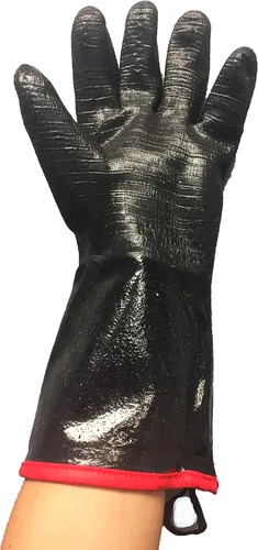 Vista 2 de Oil Shield - Guantes 100% neopreno resistentes al calor, forro de algodón, clasificación de temperatura de 450 grados, seguridad para el servicio