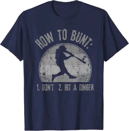 Vista 76 de Cómo Bunt Don't Hit A Dinger - Camiseta divertida de béisbol y sóftbol, Negro, S