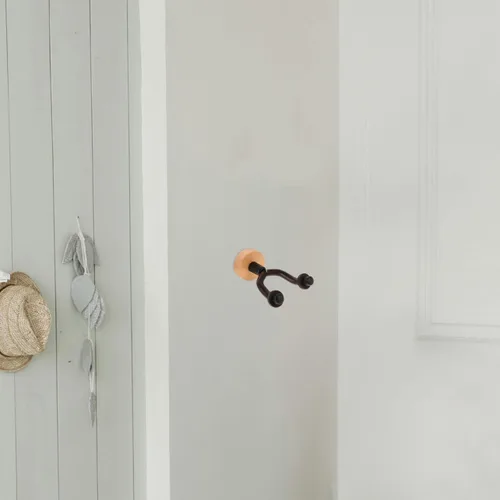 Vista 6 de ibasenice Gancho de pared para guitarra de madera, fácil instalación sin taladro, para guitarras eléctricas y bajas, soporte de madera resistente