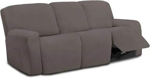 Vista 25 de Easy-Going - Funda elástica de microfibra para sofá reclinable seccional, suave vellón ajustable a tu sofá de 2 cuerpos, lavable, protector