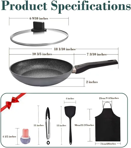 Vista 3 de ARC Advanced Royal Champion Sartén antiadherente, sin PFOA, sartén con tapa, sartén antiadherente para lavavajillas y horno, apta para todas