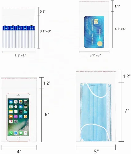 Vista 4 de Bolsas de celofán de 3 x 4, 1000 bolsas de celofán transparentes autoadhesivas de 1 mil, bolsas de polietileno OPP resellables para joyas, aretes