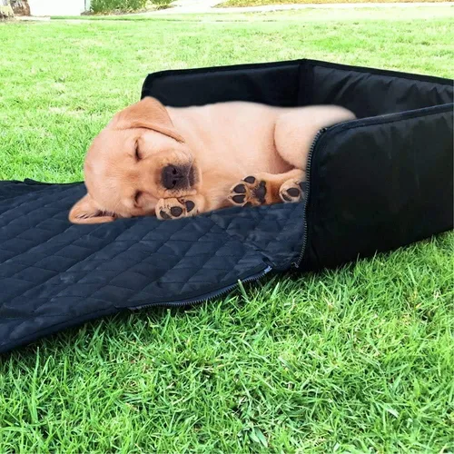 Vista 4 de Flow.Month Funda de asiento delantero para mascotas, asiento elevador para mascotas, funda de asiento de perro 2 en 1 de lujo para automóviles