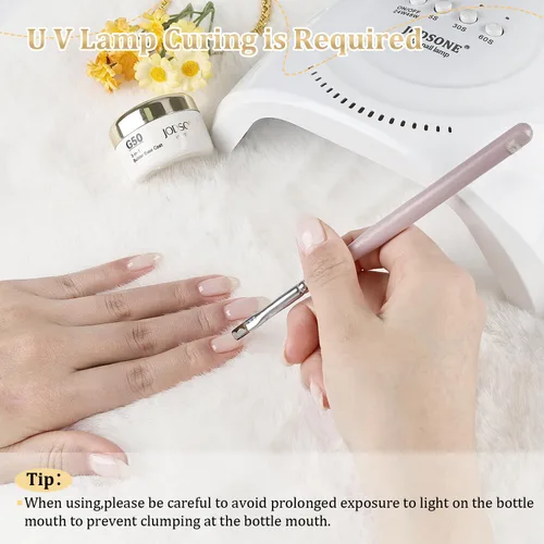 Vista 6 de JODSONE Gel constructor 3 en 1, base constructora transparente de 0.55 onzas, esmalte de uñas para fortalecer y construir uñas, solución