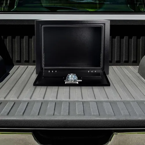 Vista 7 de Caja de herramientas de acero negro de 24 pulgadas, para camioneta, coche, remolque, almacenamiento en exterior, organizador de herramientas
