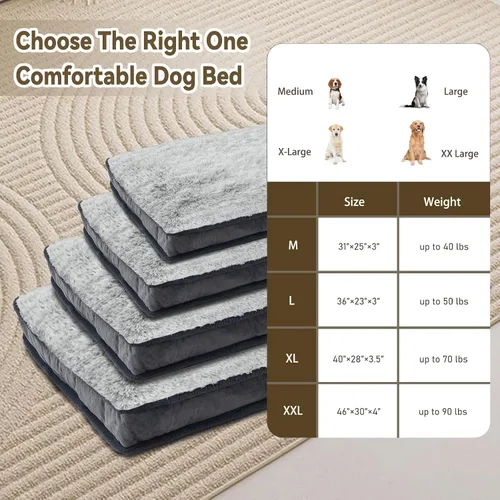 Vista 5 de Cama para perros medianos y pequeños, cama de lujo para perros de felpa, cómoda almohadilla para perrera, tapete para dormir para mascotas