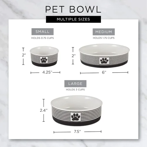 Vista 8 de Bone Dry Cuencos de cerámica para alimentos y agua para mascotas antideslizantes para una alimentación segura, menos desordenada, aptos