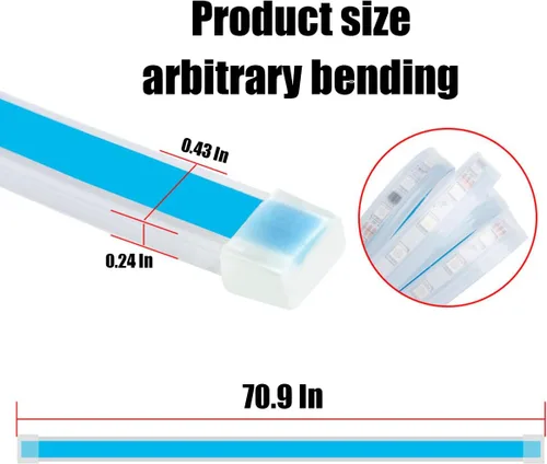 Vista 2 de BELOMI Tira de luz LED para capó de automóvil, 70 pulgadas, flexible, impermeable, luz de circulación diurna, lámpara de ambiente decorativa