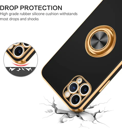 Vista 6 de BENTOBEN Funda compatible con iPhone 11 Pro con soporte de anillo de 360°, a prueba de golpes, soporte magnético, soporte magnético, soporte