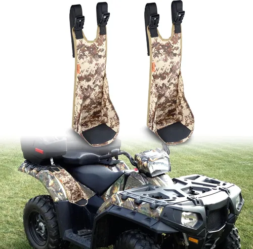 Vista 9 de Goldfire 2 piezas de reposapiés para asiento trasero de cuatrimoto, universales, ajustables, plegables, resistentes, se adapta a Polaris Sportsman