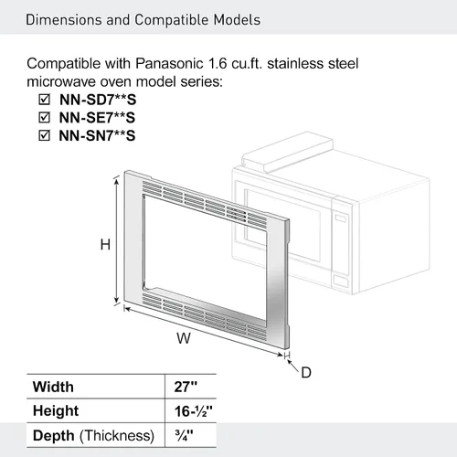 Vista 3 de Juego de accesorios para hornos microondas de 27" Panasonic, Stainless