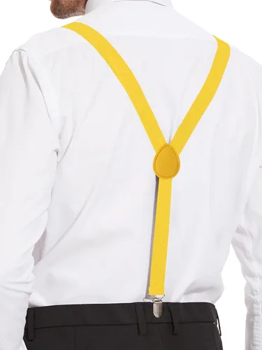 Vista 45 de habibee Color sólido para hombre en forma de Y con clips fuertes tirantes ajustables