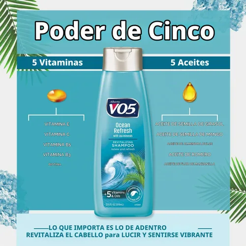 Vista 4 de VO5 Ocean Refresh Champú de hierbas - Tamaño 12.5oz