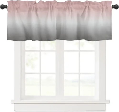 Vista 24 de Christmas Valances for Windows Kitchen Curtains Christmas Balls Bell Window Valance, Gold Star Snowflake Pine Needle Short Topper Window Curtain