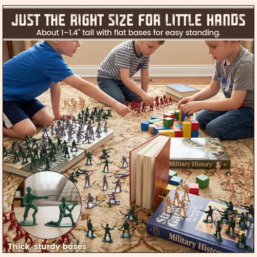 Vista 4 de AMOR PRESENT Juego de 120 piezas militares para hombres del ejército, juego de soldado militar, figuras de acción del ejército, con vehículos