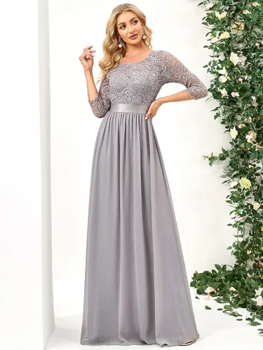 Vista 4 de Ever-Pretty - Vestido largo elegante para dama de honor con cintura imperio manga de 34 07412