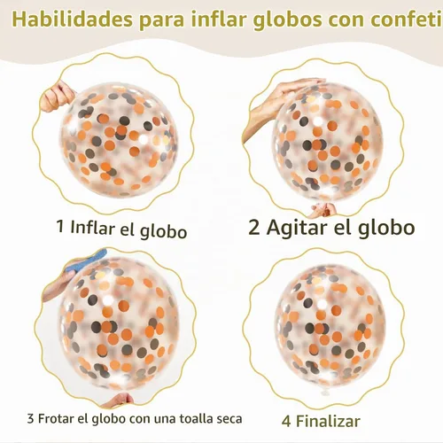 Vista 5 de Kit de arco de 161 globos de color negro, blanco y naranja, con 3 globos de papel de aluminio en explosión de estrellas para cumpleaños, graduación