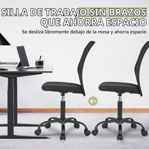 Vista 7 de [Usado] Silla de escritorio ergonómica de malla para computadora, respaldo moderno ejecutivo, soporte para la espalda media, silla giratoria y Negro