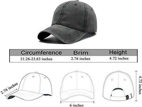 Vista 7 de KKMKSHHG Gorra de béisbol unisex de algodón teñido lavado ajustable para papá Logotipo Bordado Negro
