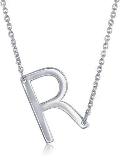 Vista 43 de Dainty Sideways Initial Necklace for Women – Sterling Silver or 14K Gold Plated 20mm Alphabet Letter Pendant